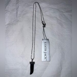 Judith Jack Silver and Black Pendant Necklace